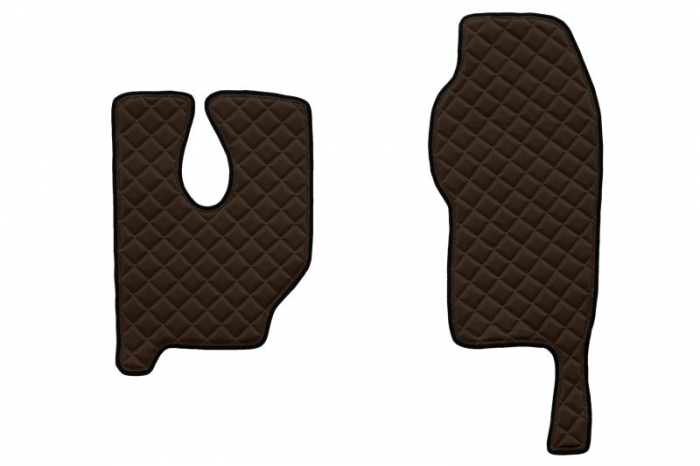 Covor podea camion potrivit MERCEDES, Scaun fix pentru pasager tunel inalt, ECO-LEATHER, set 3 buc. (material - eco-piele, culoare - maro) [2]