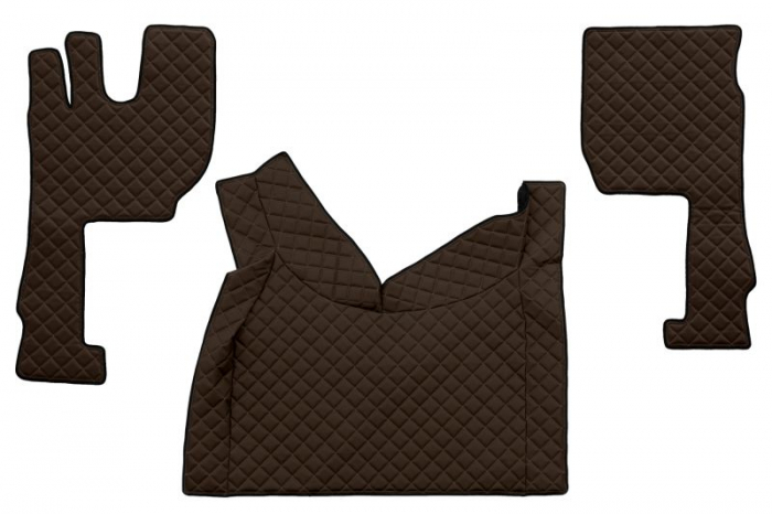 Covor podea camion potrivit VOLVO, ECO-LEATHER, set 3 buc. (material - eco-piele, culoare - maro, transmisie automata) potrivit VOLVO FH16 II dupa 2014 [1]