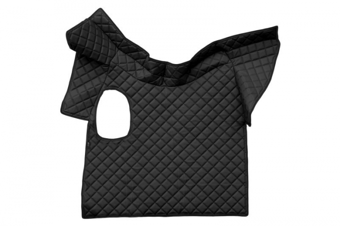 Covor podea camion potrivit VOLVO, ECO-LEATHER, set 3 buc. (material - eco-piele, culoare - negru/rosu, fara compartiment in carcasa cutiei de viteze) [3]