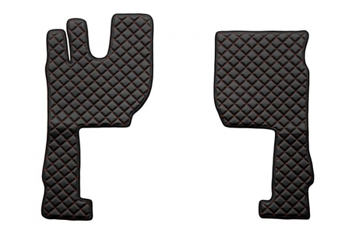 Covor podea camion potrivit VOLVO, ECO-LEATHER, set 3 buc. (material - eco-piele, culoare - negru/rosu, transmisie automata) potrivit VOLVO FH16 II dupa 2014 [2]