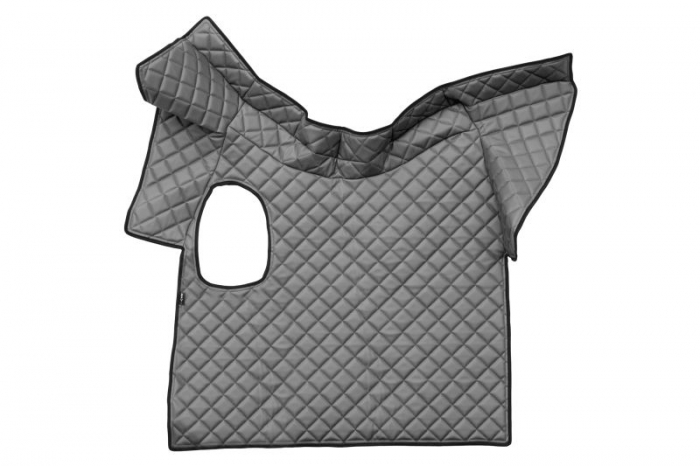 Covor podea camion potrivit VOLVO, ECO-LEATHER, set 3 buc. (material - eco-piele, culoare - rosu, fara compartiment in carcasa cutiei de viteze) [3]