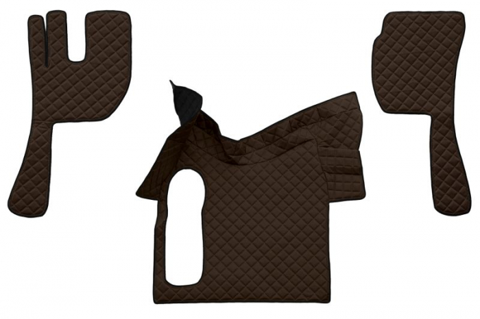 Covor podea camion potrivit VOLVO, fara compartiment in carcasa cutiei de viteze, ECO-LEATHER, set 3 buc. (material - eco-piele, culoare - bej) [1]