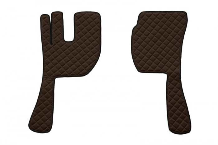 Covor podea camion potrivit VOLVO, ECO-LEATHER, set 3 buc. (material - eco-piele, culoare - bej, fara compartiment in carcasa cutiei de viteze) [2]