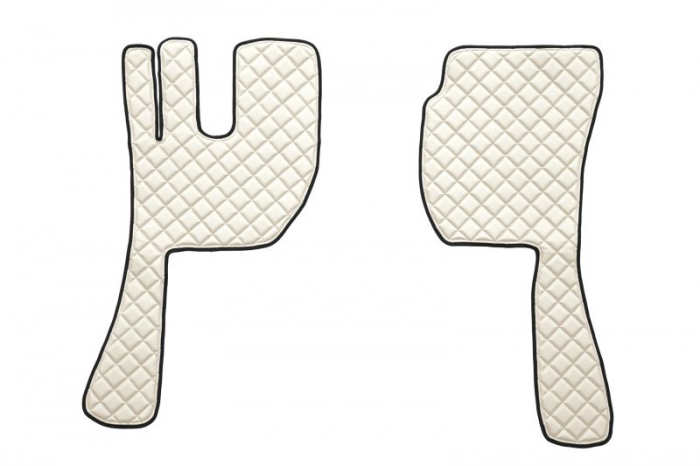 Covor podea camion potrivit VOLVO, ECO-LEATHER, set 3 buc. (material - eco-piele, culoare - bej, fara compartiment in carcasa cutiei de viteze) [2]