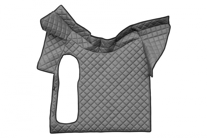 Covor podea camion potrivit VOLVO, fara compartiment in carcasa cutiei de viteze, ECO-LEATHER, set 3 buc. (material - eco-piele, culoare - gri) [3]