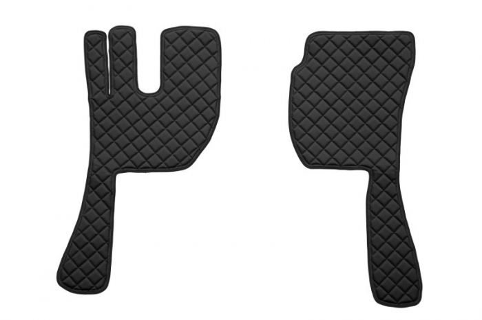 Covor podea camion potrivit VOLVO, ECO-LEATHER, set 3 buc. (material - eco-piele, culoare - negru, fara compartiment in carcasa cutiei de viteze) [2]