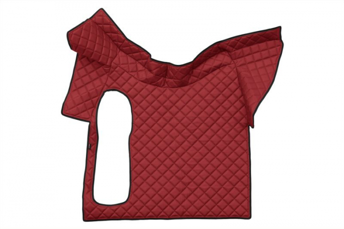 Covor podea camion potrivit VOLVO, fara compartiment in carcasa cutiei de viteze, ECO-LEATHER, set 3 buc. (material - eco-piele, culoare - negru/rosu) [3]