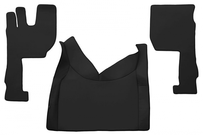 Covoras podea camion scaun pasager pneumatic, set 3 buc (material - eco-leather negru transmisie automata) potrivit VOLVO FH II, FH16 II dupa 2014 [1]