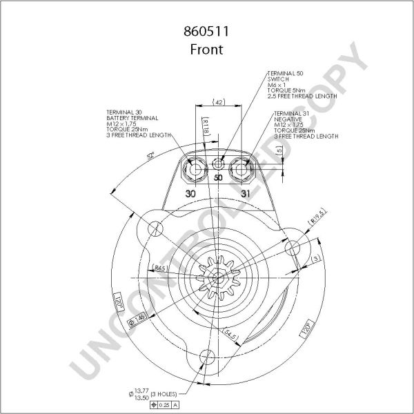 Electromotor (24V, 6,6kW) VOLVO A, B 12, FH 12, FL 12, FM 12 D12A340-D12D500 [4]