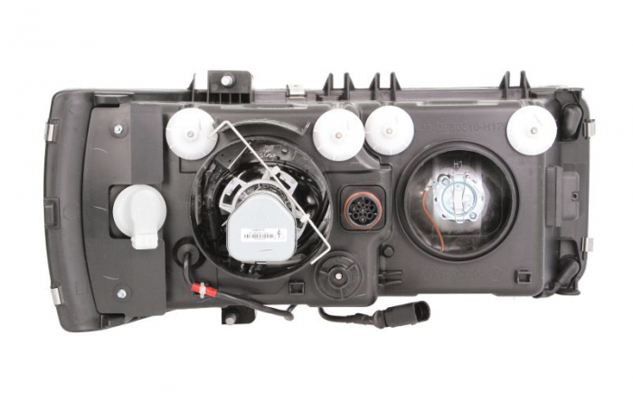 Far stanga D2S/H1/PY21W/W5W, electric, fara invertor, fundal: crom, culoare Semnalizator: alba DAF CF 65, CF 75, CF 85, LF 45, LF 55, XF 105, XF 95 dupa 2001 [2]