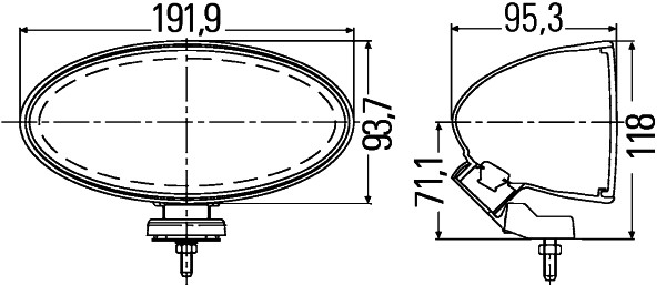 Far universal (H3, 12V, latime 191,9mm, inaltime 93,7mm, gri , gri ) [1]