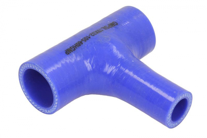 Furtun silicon sistem racire 19mmx60/105mm (T-conector; reductor, culoare albastru, -60/260°C, presiune de indoire: 0,7 MPa) [1]