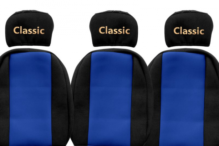 Huse scaun camion Classic albastru, material velur, serie CLASSIC, 1+2; centura pasager asamblata in scaun MAN L2000 [2]