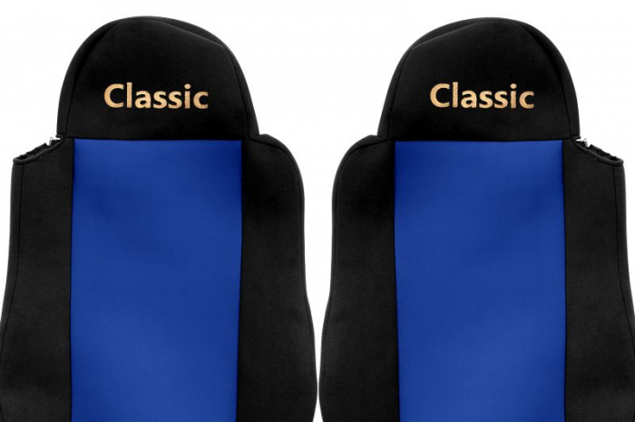Huse scaun camion Classic (albastru, material velur, serie CLASSIC, centura pasager asamblata in scaun; centura de siguranta a soferului asamblata in scaun) potrivit MAN [2]