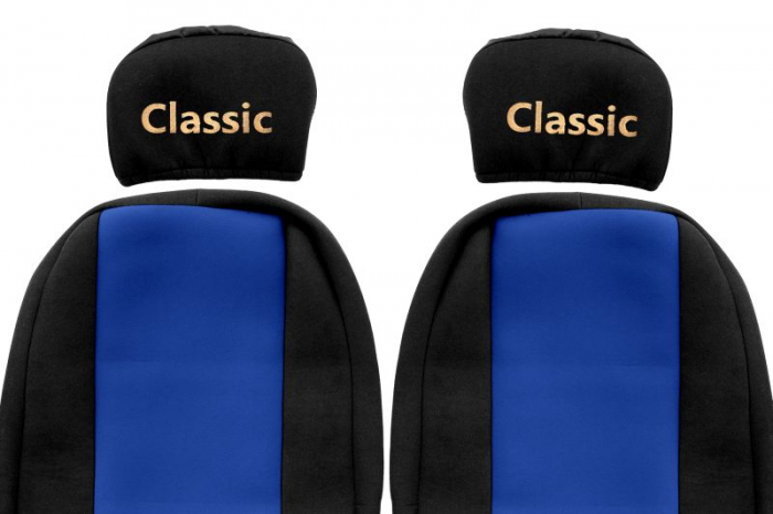 Huse scaun camion Classic albastru, material velur, serie CLASSIC, centura pasager asamblata in afara scaunului; centura de siguranta a soferului asamblata in scaun MAN F2000 L2000 [2]