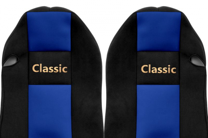 Huse scaun camion Classic (albastru, material velur, serie CLASSIC, centura pasager asamblata in scaun) Mercedes Actros [2]