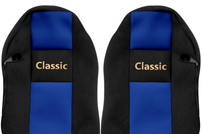 Huse scaun camion Classic (albastru, material velur, serie CLASSIC, centura pasager asamblata in scaun) Mercedes Actros [2]