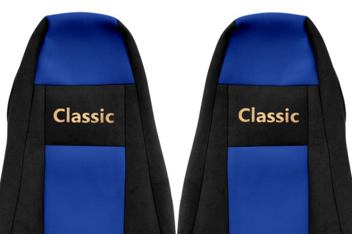 Huse scaun camion Classic (albastru, material velur, serie CLASSIC, centura pasager asamblata in scaun) Scania P,G,R,T [2]