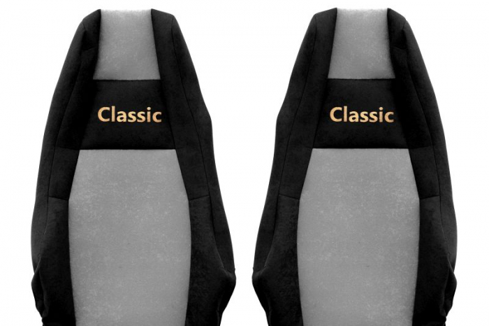 Huse scaun camion Classic (gri, material eco-piele, serie CLASSIC, integreaza tetiera pasagerului; tetiera soferului integrata) potrivit SCANIA SCANIA [2]