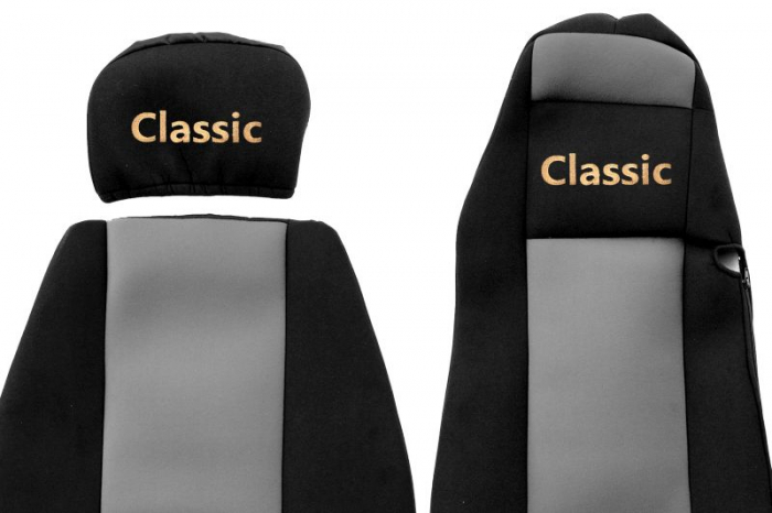 Huse scaun camion Classic (gri, material velur, serie CLASSIC, Cabina MEGA SPACE; centura pasager asamblata in scaun) Mercedes Actros [2]