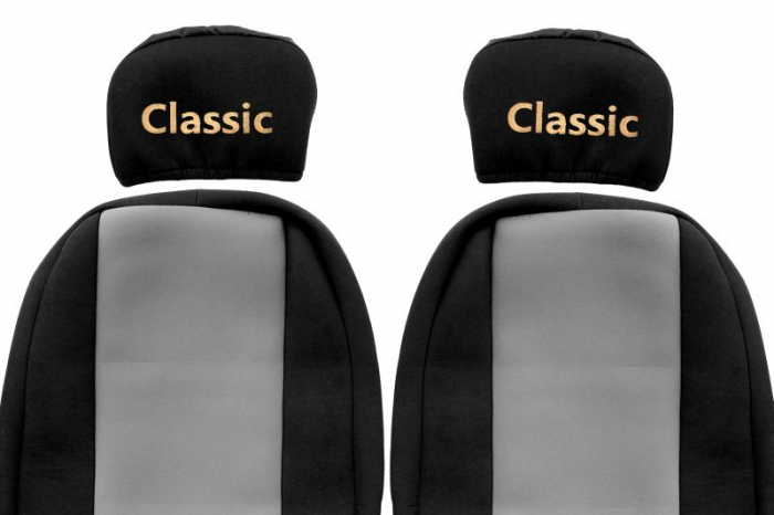 Huse scaun camion Classic (gri, material velur, serie CLASSIC, centura pasager asamblata in afara scaunului; centura de siguranta a soferului asamblata in scaun) MAN F2000 L2000 [2]