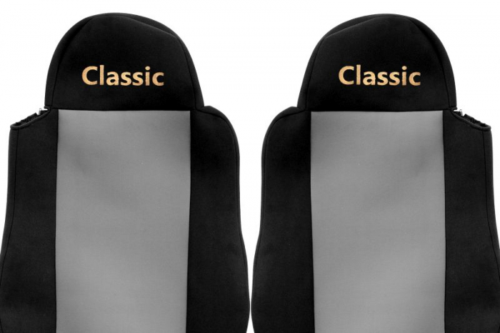 Huse scaun camion Classic (gri, material velur, serie CLASSIC, centura pasager asamblata in afara scaunului; centura de siguranta a soferului asamblata in scaun) MAN  [2]