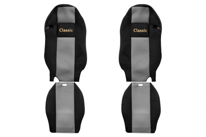 Huse scaun camion Classic (gri, material velur, serie CLASSIC, centura pasager asamblata in scaun) Mercedes Actros [1]