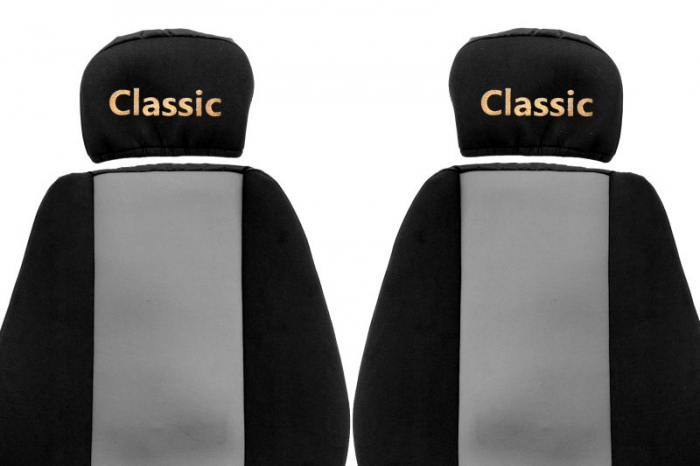 Huse scaun camion Classic (gri, material velur, serie CLASSIC, centura pasager asamblata in scaun tetiera reglabila ) Mercedes Actros Atego Axor [2]