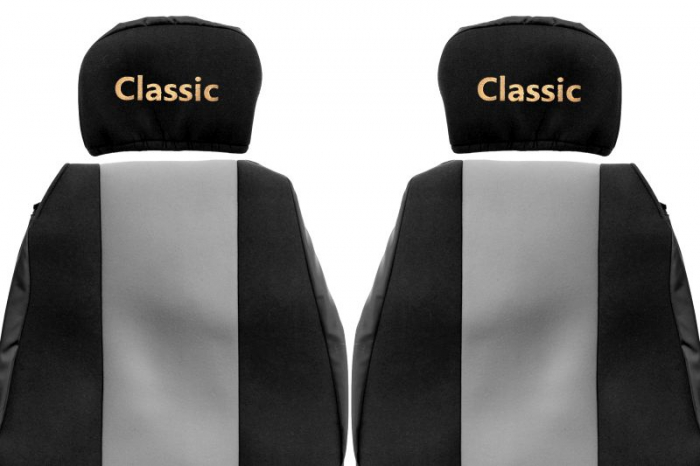 Huse scaun camion Classic (gri, material velur, serie CLASSIC, centura pasager asamblata in scaun tetiera reglabila) Man F2000 L2000 [2]