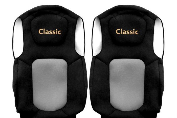Huse scaun camion Classic (gri, material velur, serie ELEGANCE, centura pasager asamblata in scaun; centura de siguranta a soferului asamblata in scaun) potrivit FORD F-MAX [2]