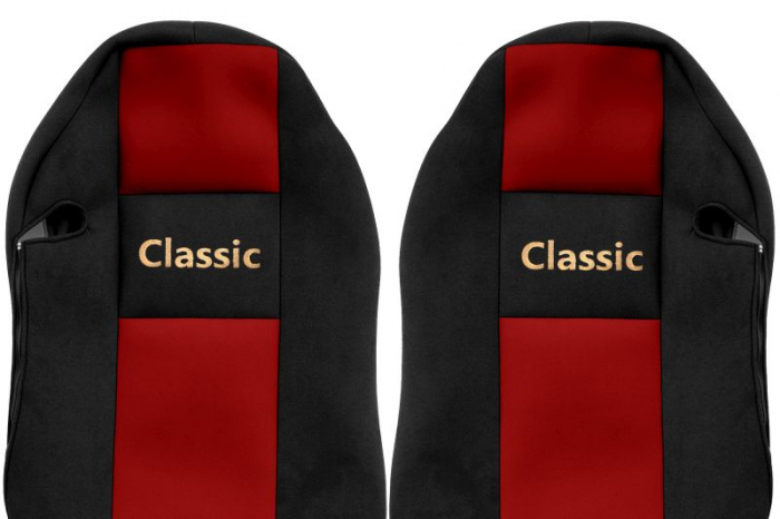 Huse scaun camion Classic (rosu, material velur, serie CLASSIC, centura pasager asamblata in scaun) Mercedes Actros [2]
