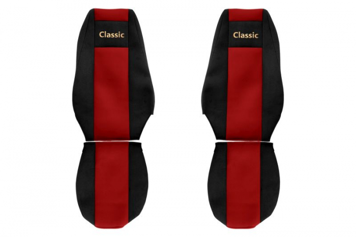 Huse scaun camion Classic (rosu, material velur, serie CLASSIC, centura pasager asamblata in scaun) Renault Trucks Premium [1]