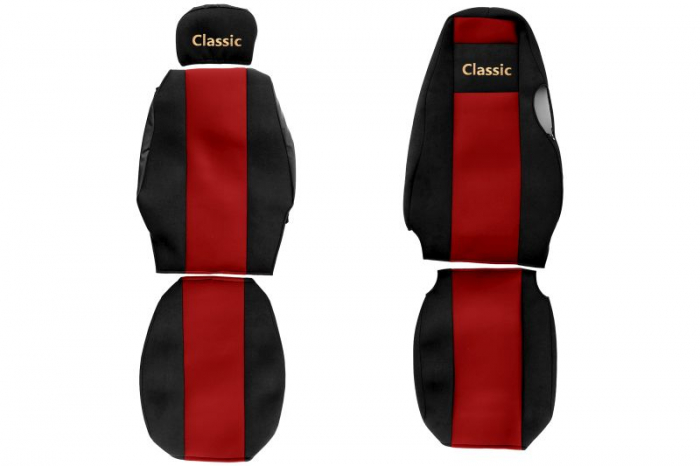 Huse scaun camion Classic (rosu, material velur, serie CLASSIC, centura pasager asamblata in scaun ) Scania 4 [1]