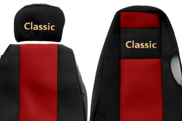 Huse scaun camion Classic (rosu, material velur, serie CLASSIC, centura pasager asamblata in scaun ) Scania 4 [2]