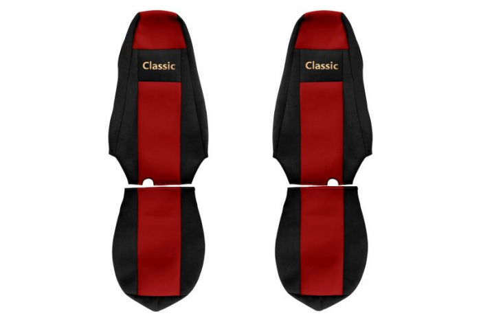 Huse scaun camion Classic (rosu, material velur, serie CLASSIC, centura pasager asamblata in scaun) SCANIA P,G,R,T [1]