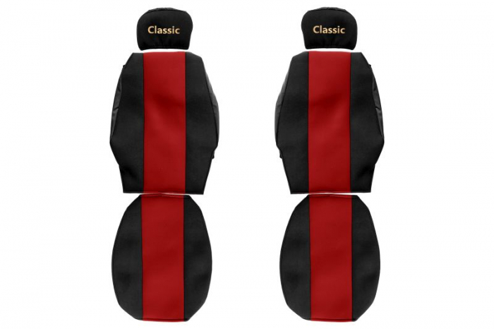 Huse scaun camion Classic (rosu, material velur, serie CLASSIC, centura pasager asamblata in scaun tetiera reglabila ) MAN F2000 L2000 [1]
