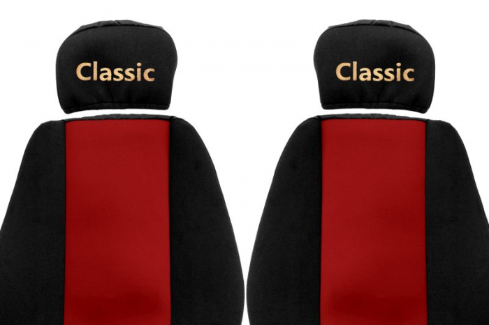 Huse scaun camion Classic (rosu, material velur, serie CLASSIC, centura pasager asamblata in scaun tetiera reglabila ) Mercdes Actros Atego Axor [2]