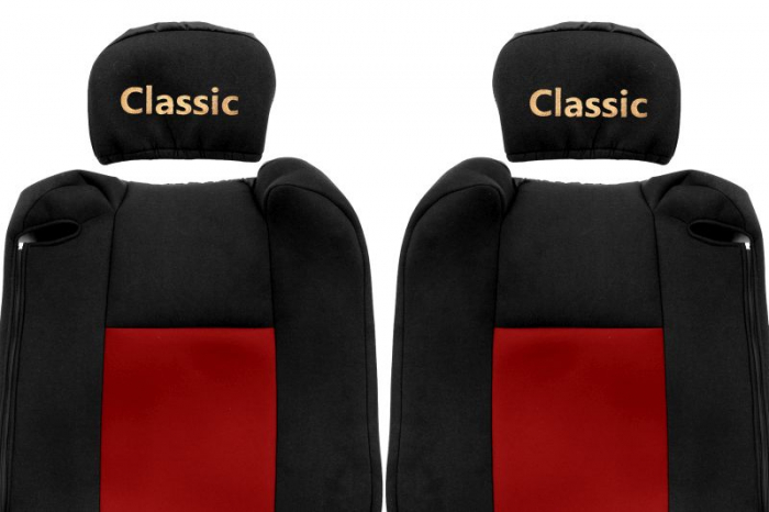 Huse scaun camion Classic (rosu, material velur, serie CLASSIC, centura pasager asamblata in scaun tetiera reglabila) Renault Trucks T [2]