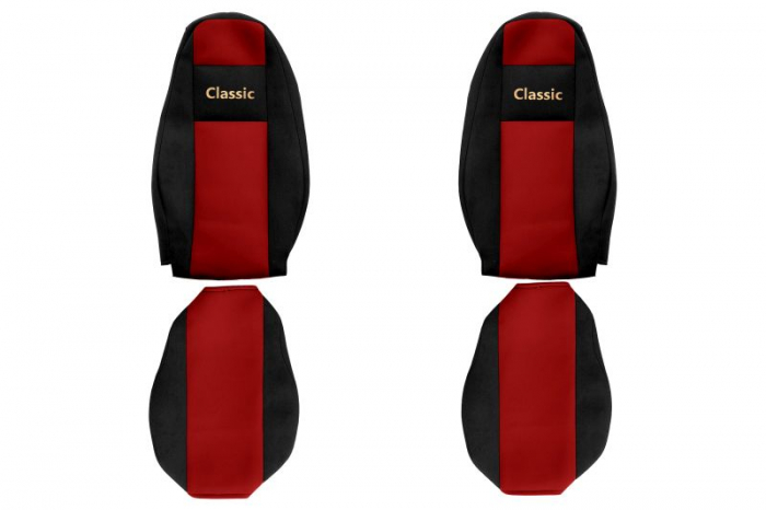Huse scaun camion Classic (rosu, material velur, serie CLASSIC, egrate) potrivit VOLVO FH4 [1]
