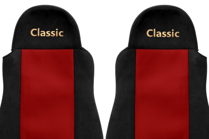Huse scaun camion Classic (rosu, material velur, serie CLASSIC) potrivit DAF XF 105; XF 95 [2]