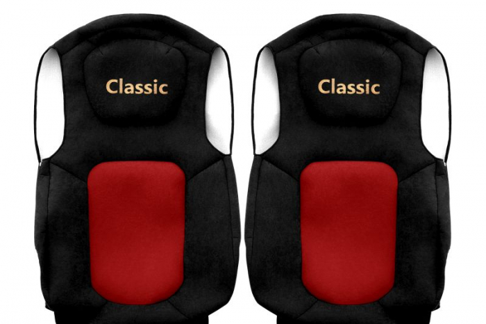 Huse scaun camion Classic (rosu, material velur, serie ELEGANCE, centura pasager asamblata in scaun; centura de siguranta a soferului asamblata in scaun) potrivit FORD F-MAX [2]