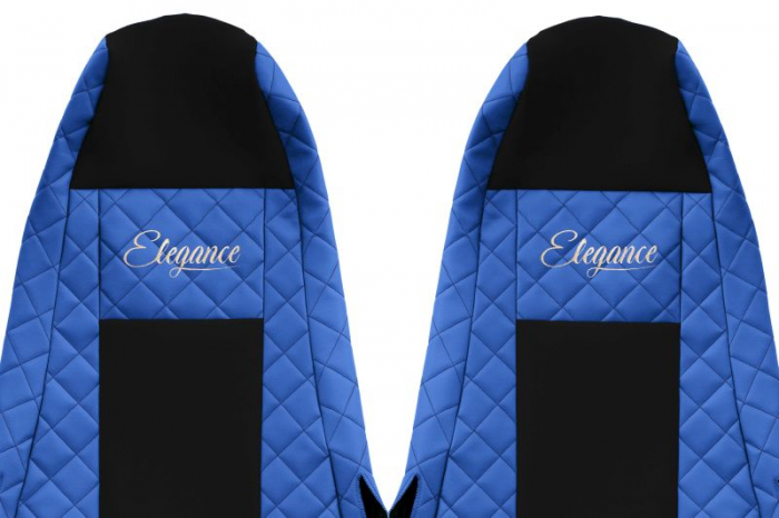 Huse scaun camion Elegance (albastru, material eco-piele / velur, serie ELEGANCE, Cabina STREAMLINE; fara microfon; tetiera integrata pentru pasageri; tetiera soferului integrata) potrivit SCANIA [3]