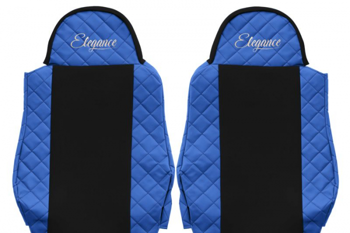 Huse scaun camion Elegance (albastru, material eco-piele / velur, serie ELEGANCE) potrivit MAN [3]