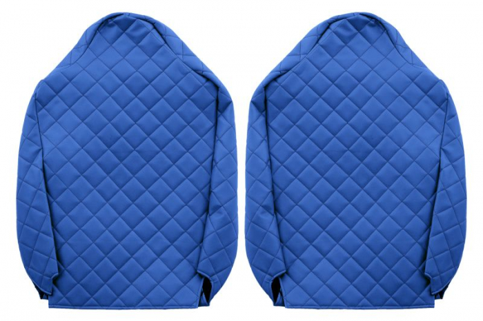Huse scaun camion Elegance (albastru, material eco-piele / velur, serie ELEGANCE, tetiera integrata pentru pasageri; tetiera soferului integrata) potrivit RENAULT T [2]