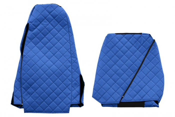 Huse scaun camion Elegance (albastru, material eco-piele / velur, serie ELEGANCE, tetiera reglabila a pasagerului; tetiera soferului integrata) potrivit SCANIA [2]