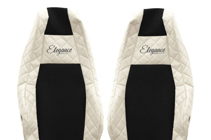 Huse scaun camion Elegance (bej, material eco-piele, serie ELEGANCE, tetiera integrata pentru pasageri; tetiera soferului integrata) potrivit SCANIA R [3]