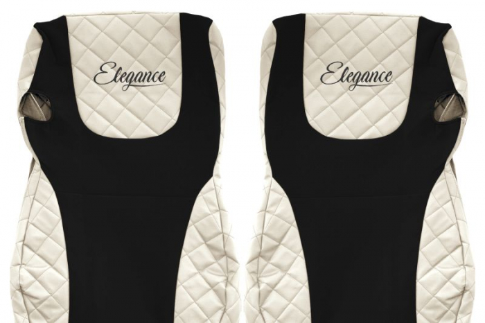 Huse scaun camion Elegance (bej, material eco-piele / velur, serie ELEGANCE, Euro 6) potrivit DAF [3]