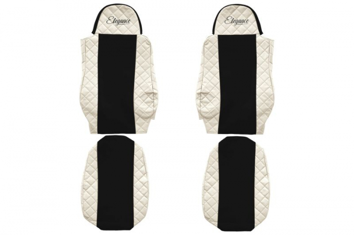 Huse scaun camion Elegance (bej, material eco-piele / velur, serie ELEGANCE) potrivit DAF [1]
