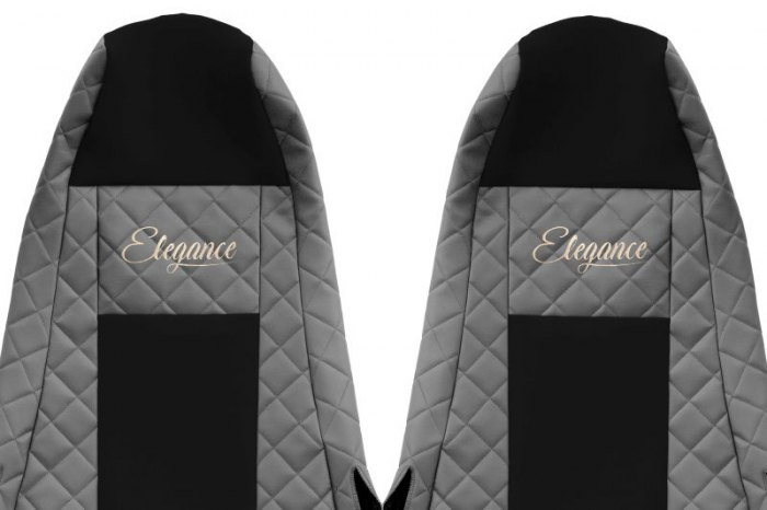 Huse scaun camion Elegance (gri, material eco-piele / velur, serie ELEGANCE, Cabina STREAMLINE; fara microfon; tetiera integrata pentru pasageri; tetiera soferului integrata) potrivit SCANIA [3]