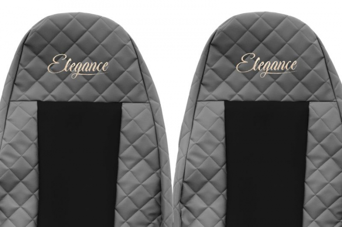 Huse scaun camion Elegance (gri, material eco-piele / velur, serie ELEGANCE, egrate) potrivit VOLVO [3]